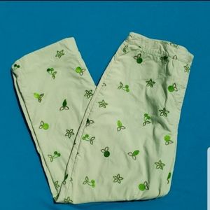 Lilly Pulitzer Crop Pants Embroidered Design